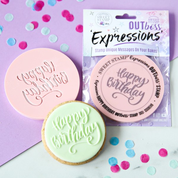 Sweet Stamp OUTboss ELEGANT HAPPY BIRTHDAY Regular Size